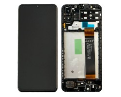 Kijelző Samsung Galaxy A13 4G (SM-A135F) (lcd, érintőpanel, átvezető fóliával, előlap kerettel) fekete